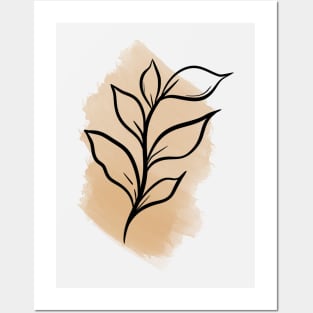 watercolour leaf Posters and Art